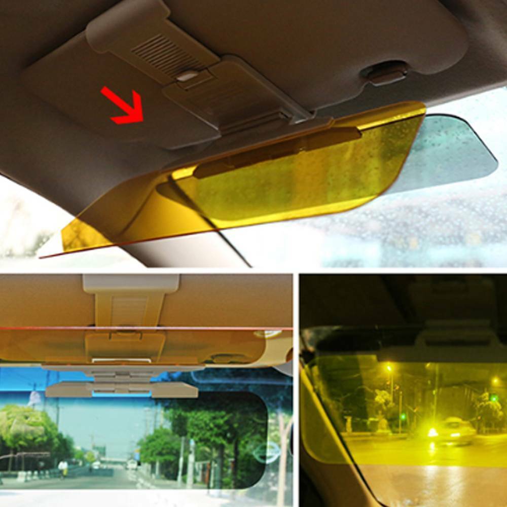 2-in-1 Tag und Nacht Blendschutz für die Auto Sonnenblende, 32 x 13 cm