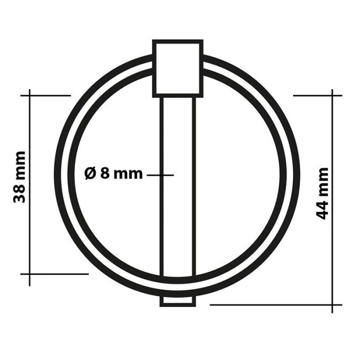 Klappsplint 8,0 mm mit Ring Anhänger LKW PKW Ladebordwand Ladungssicherung – Bild 2