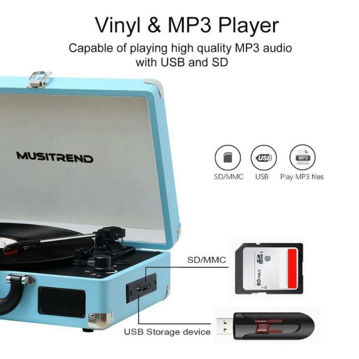 MUSITREND Plattenspieler Schallplattenspieler Turntable Riemenget zoll-lager.de – Bild 11
