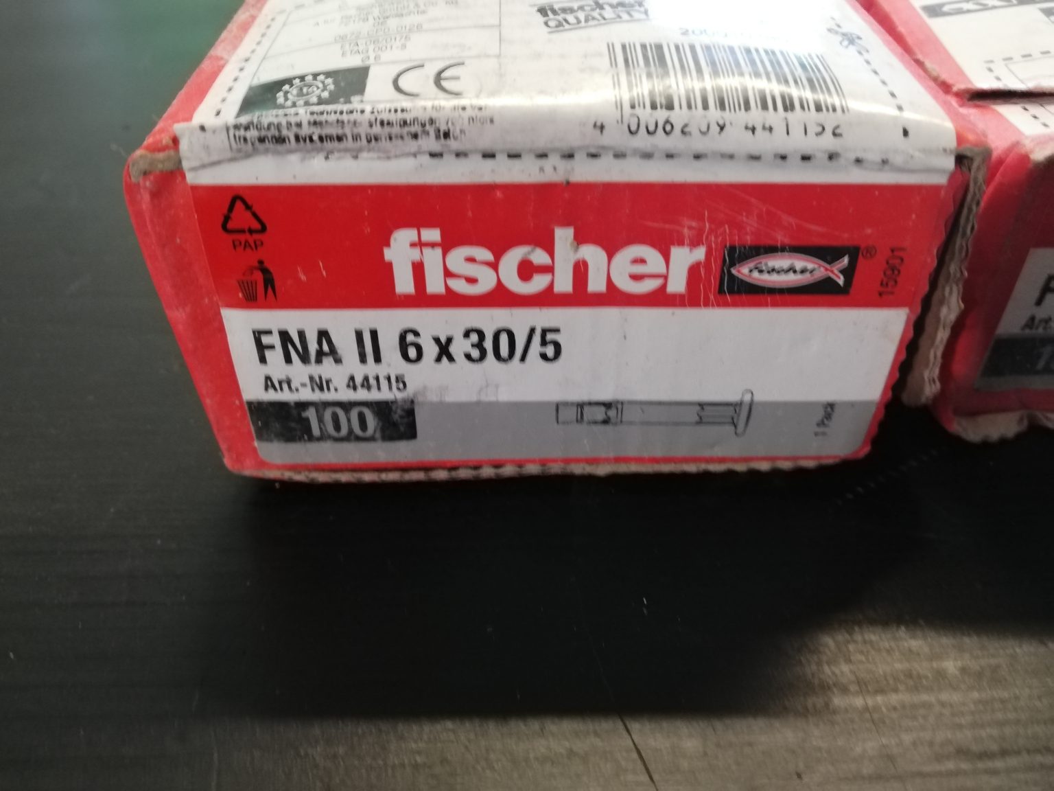 4 x Fischer-Nagelanker mit Nagelkopf Typ FNA II 6x30/ 5 | Zoll Lager