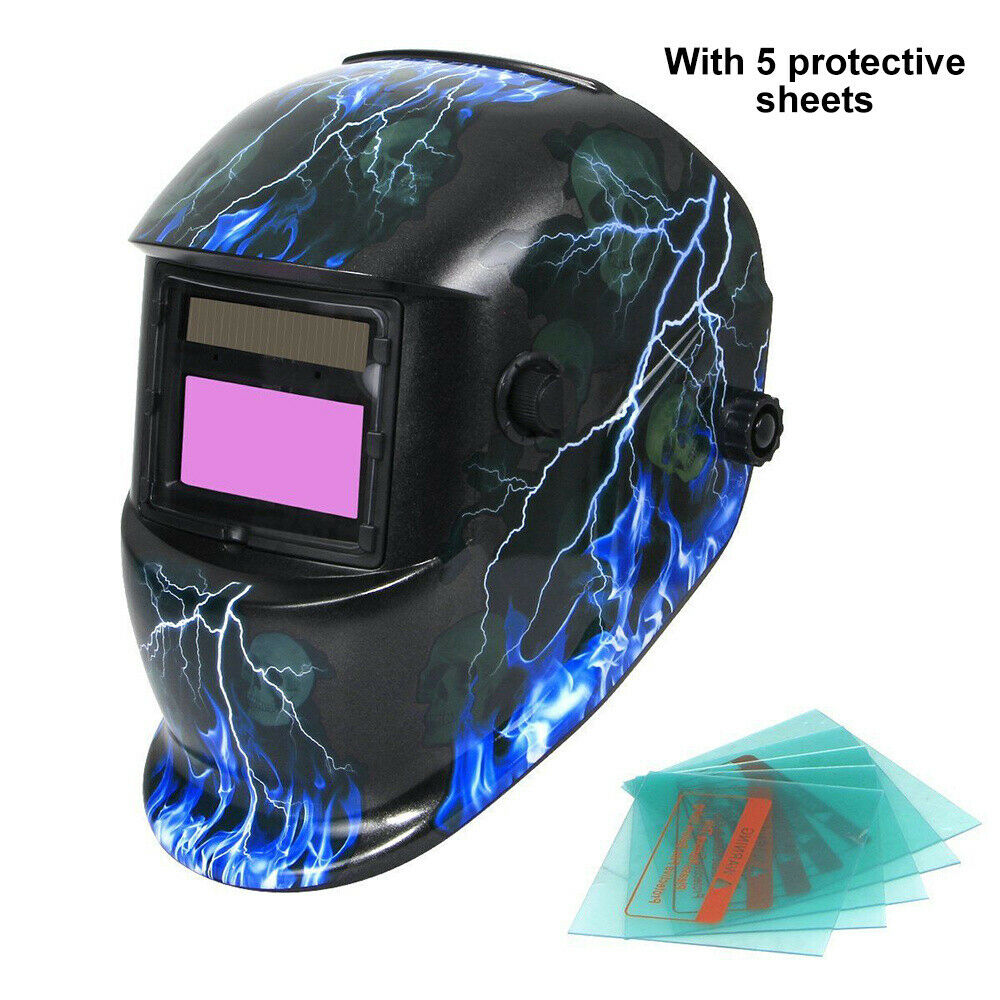 Automatik Schweißhelm Schweißmaske Schweißschirm Solar Maske Schutzhem blau 