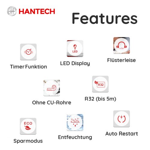 9000 BTU Split Klimaanlage R32 Klimagerät 2,6 kW Klima | Zoll Lager