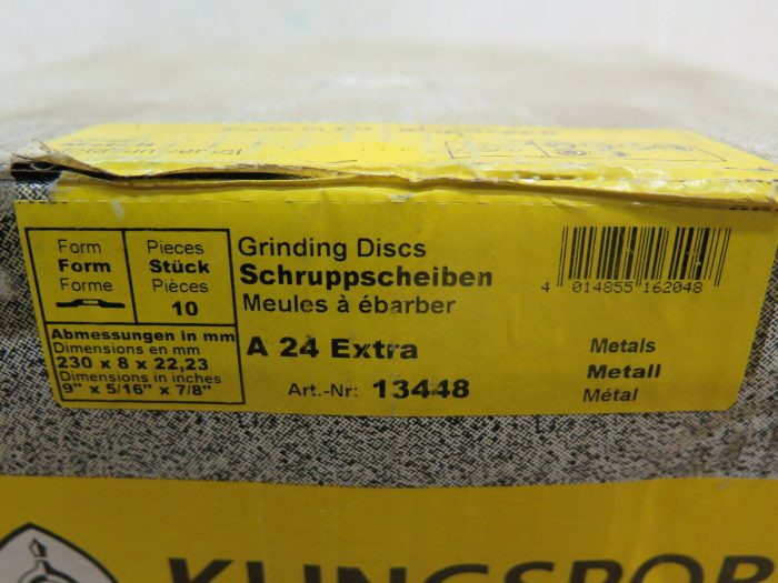 Klingspor Metall 10 x Schruppscheiben A 24 Extra 230 × 8 × 22,23 mm 13448