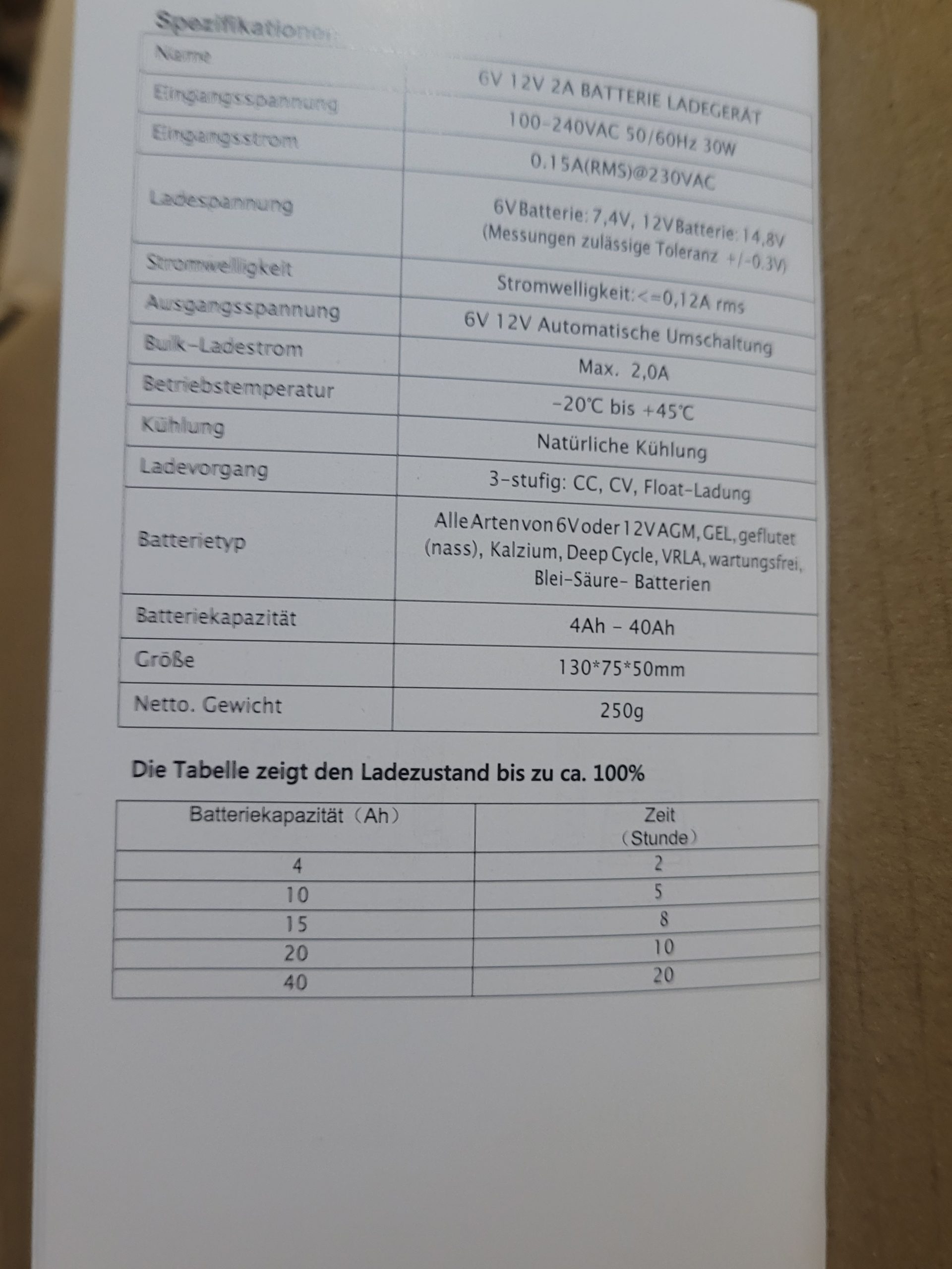 Batterie Ladegerät 2A für 6V/12V Batterien – Bild 9